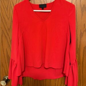 INTERMIX Scarlet Blouse with Ruffled Sleeves